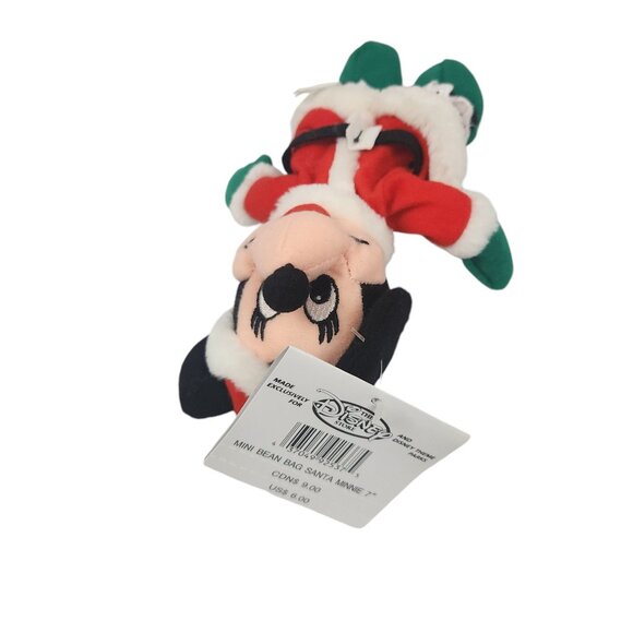 The Disney Store Minnie Mouse as Mrs. Claus Bean Bag Plush 7" NWT - Picture 5 of 7